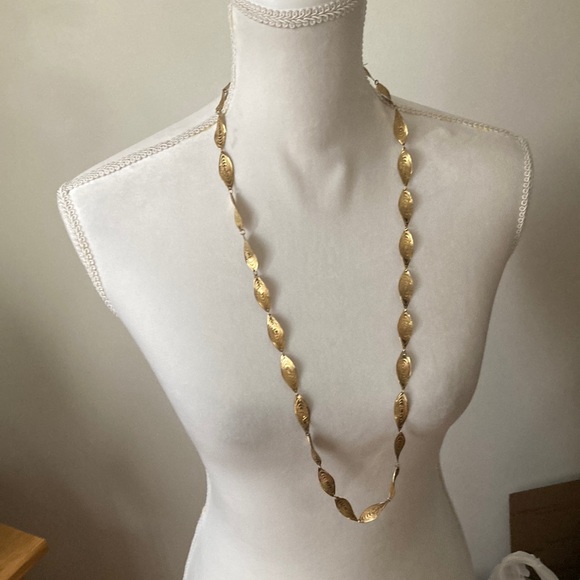 FRANCESCA VISCONTI Vintage Gold Tone Glass Ivory Amber Black Acorn Necklace main image 0